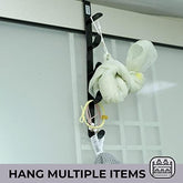 Kuber Industries 5-Level Cloth Hanger|Multipurpose Cloth & Towel Holder|Iron Spray Material|Easy Installation|Interchangeable Over The Door Towel Holder|ZT-3115|Pack of 8|Black